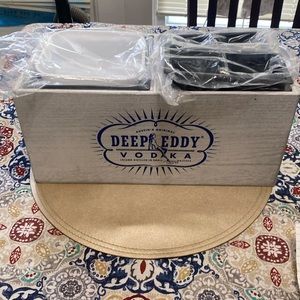 Deep Eddy Vodka Rustic Wooden Bar Condiment Caddy